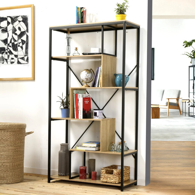 CaliCosy Boekenkast met legplanken 6 niveaus h160 cm 2931825 large