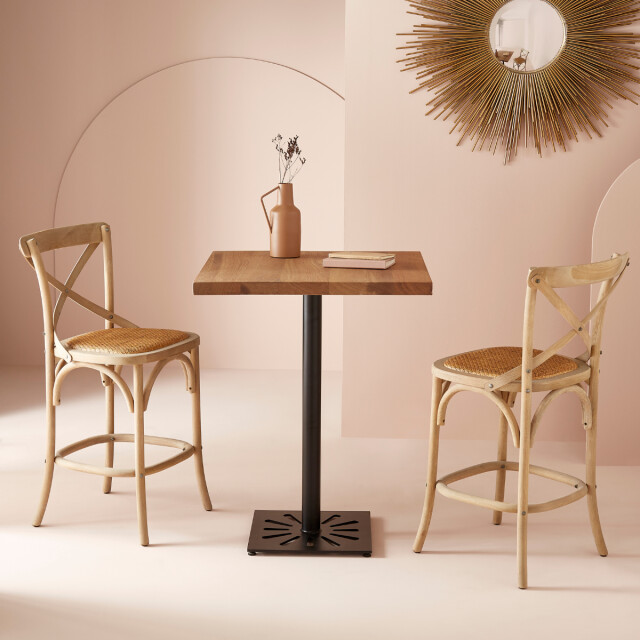 CaliCosy Tellersstoel van massief hout en webbing l50 cm bistrot 3018336 large