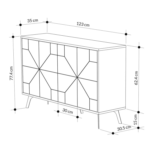 CaliCosy Buffet 4 deuren l123 cm dune 2937429 large