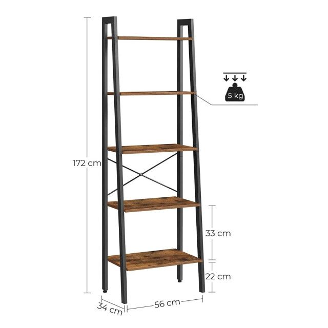 CaliCosy Rek 5 niveaus industriële stijl h172 cm 2930204 large