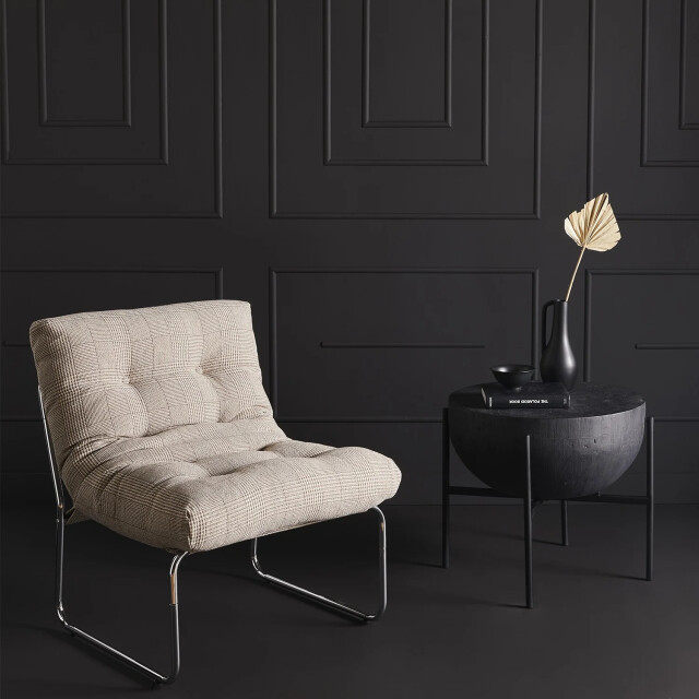 Signature Grijze stoffen fauteuil met chromen poten sorbonne 2931723 large