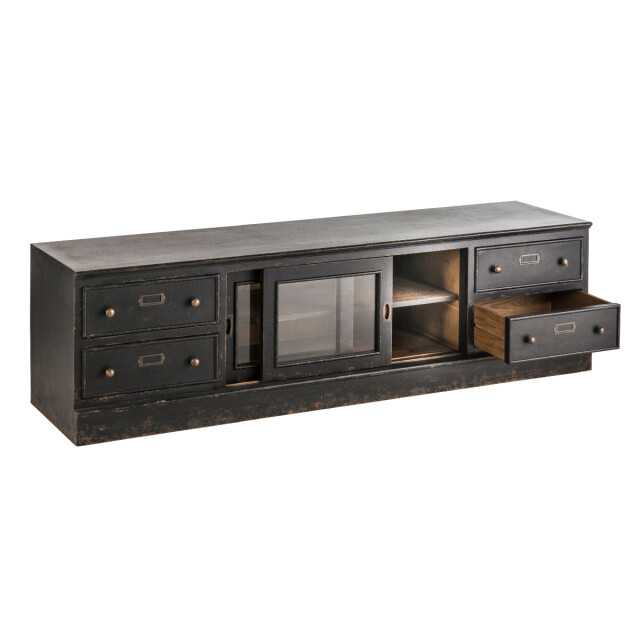 Signature Tv-meubel van massief hout en glas l180 cm amsterdam 3061017 large
