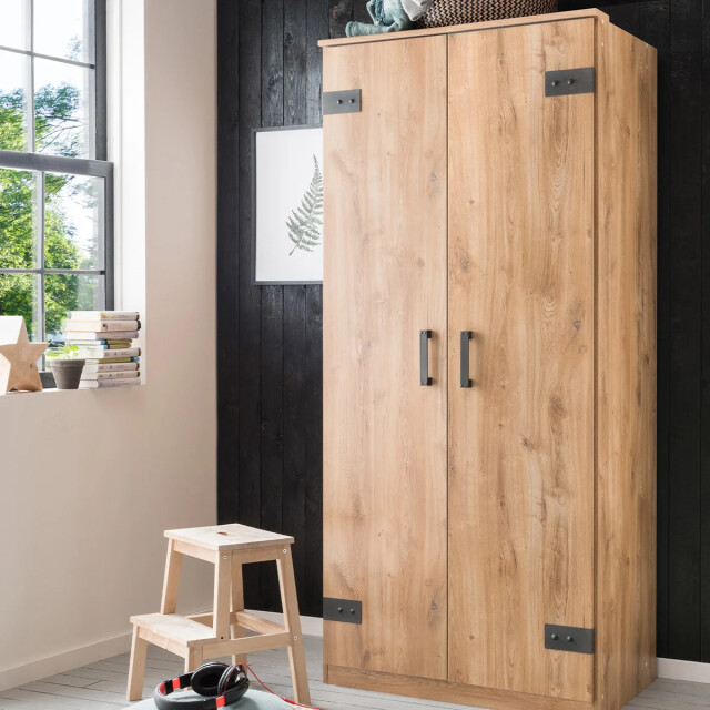 CaliCosy Kast met 2 deuren, eikenhouten decor h199 cm 2930623 large