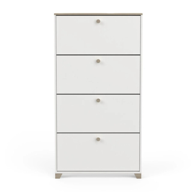 CaliCosy Schoenenkast 4 kleppen decor eiken kronberg en wit l80,8 cm 2930103 large
