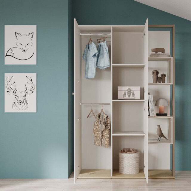CaliCosy Kast met 3 deuren en 5 open vakken l119,7 cm camillia 3040616 large