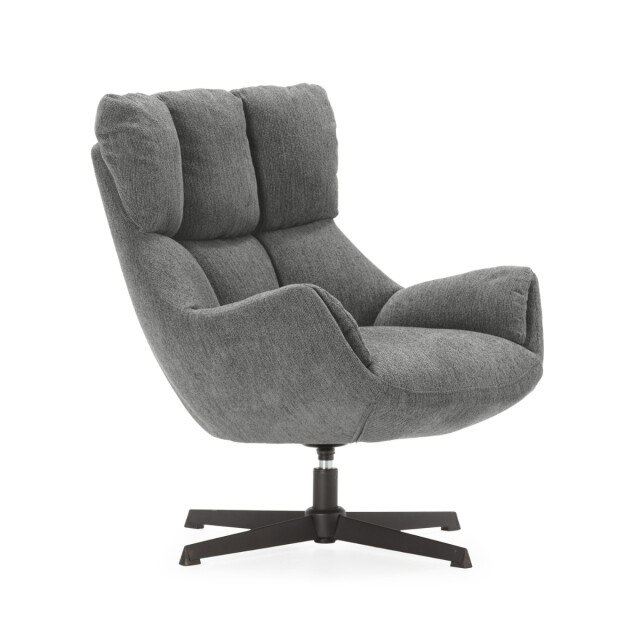 CaliCosy Fauteuil in gewatteerde stof met zwarte metalen poten h89 cm odette 3084071 large