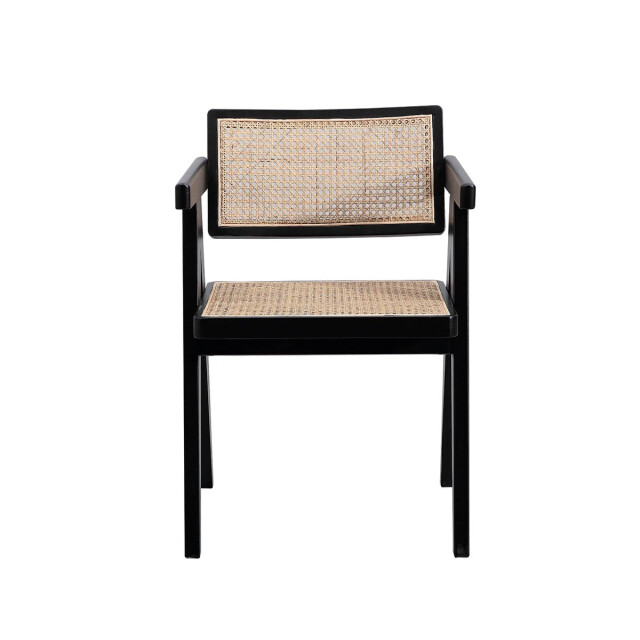 Signature Lot de 2 fauteuils bridge noir et rotin villa 3042276 large