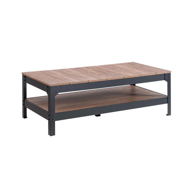 CaliCosy Salontafel van zwart metaal en hout l117cm 2929664 large