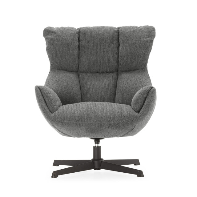 CaliCosy Fauteuil in gewatteerde stof met zwarte metalen poten h89 cm odette 3084071 large