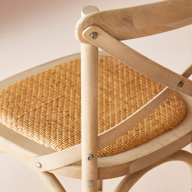 CaliCosy Tellersstoel van massief hout en webbing l50 cm bistrot 3018336 large