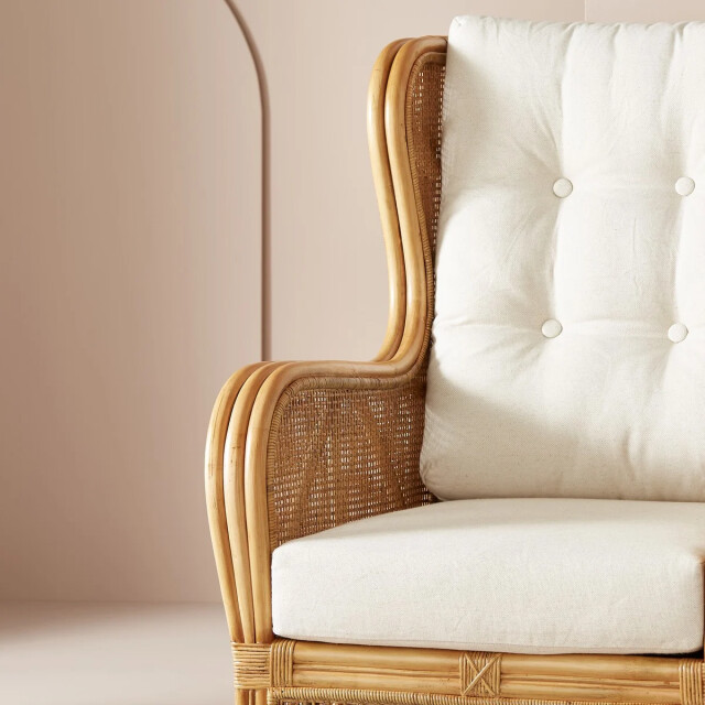 Signature Fauteuil in rotan en stof l70 cm gustave 3061016 large