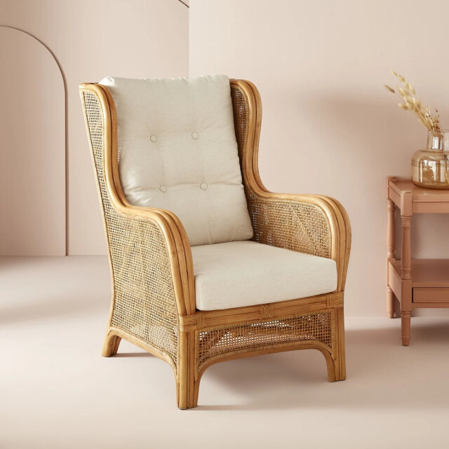Signature Fauteuil in rotan en stof l70 cm gustave 3061016 large