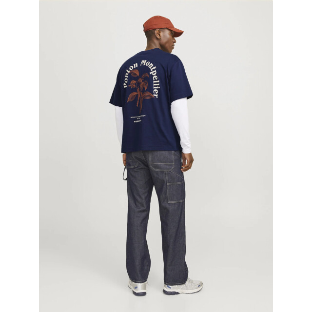 Jack & Jones Heren t-shirt jorparos easter ronde hals donker 12273171-Ocean Cavern large