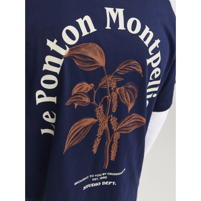 Jack & Jones Heren t-shirt jorparos easter ronde hals donker 12273171-Ocean Cavern large