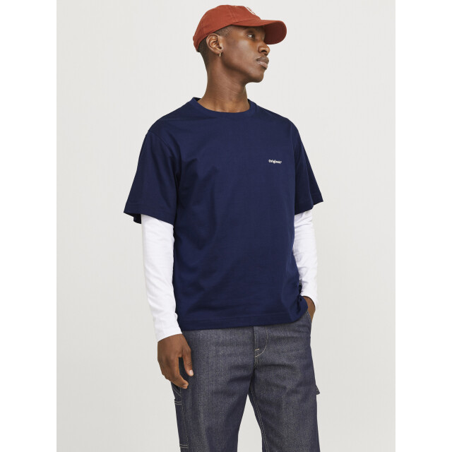 Jack & Jones Heren t-shirt jorparos easter ronde hals donker 12273171-Ocean Cavern large