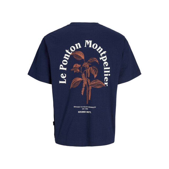 Jack & Jones Heren t-shirt jorparos easter ronde hals donker 12273171-Ocean Cavern large