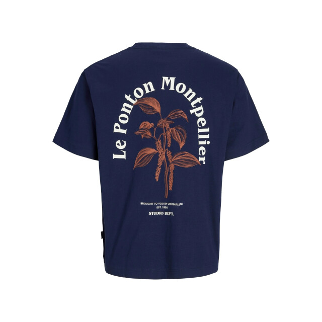 Jack & Jones Heren t-shirt jorparos easter ronde hals donker 12273171-Ocean Cavern large