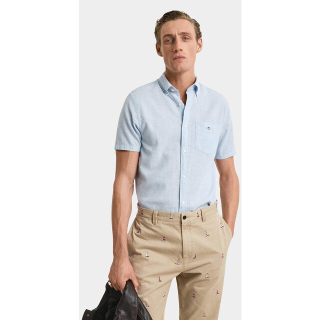 Gant Casual hemd korte mouw reg cotton linen ss shirt 3250083/457 187873 large