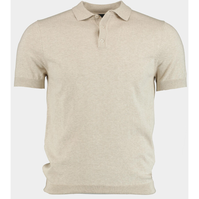 Bos Bright Blue Scotland blue polo korte mouw kobe knitted polo melange spe25108ko15sb/190 pebble 186933 large