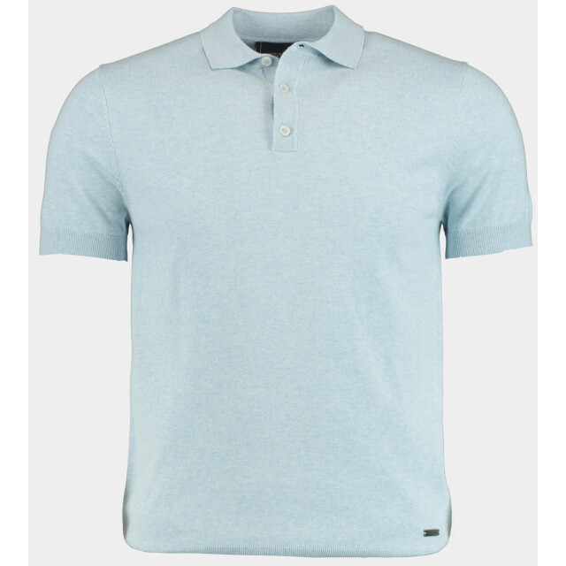 Bos Bright Blue Scotland blue polo korte mouw kobe knitted polo melange spe25108ko15sb/210 light blue 186934 large