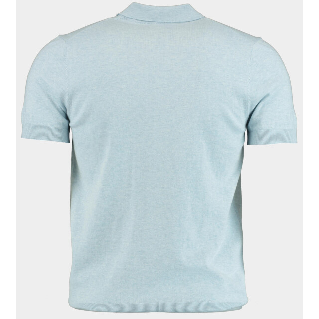 Bos Bright Blue Scotland blue polo korte mouw kobe knitted polo melange spe25108ko15sb/210 light blue 186934 large