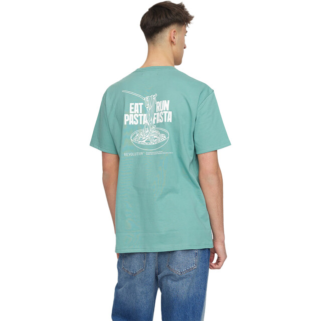 Revolution Eat printed t-shirt dustgreen 1387 EAT-Dustgreen large