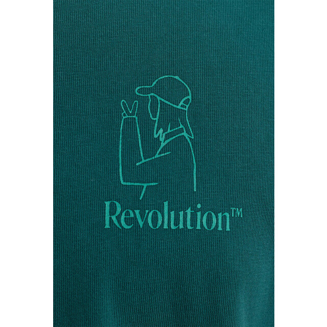 Revolution Wal printed t-shirt petrol 1389 WAL-Petrol large