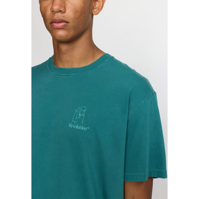 Revolution Wal printed t-shirt petrol 1389 WAL-Petrol large