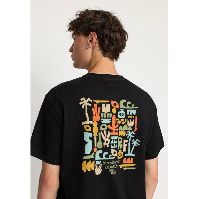 Revolution Fin printed t-shirt black 1394 FIN-Black large