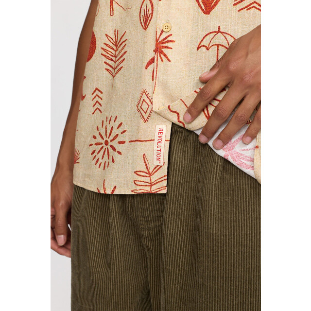 Revolution Short sleeved cuban shirt red 3169 Cuban-Red large