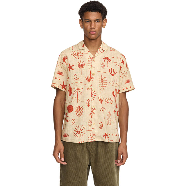 Revolution Short sleeved cuban shirt red 3169 Cuban-Red large