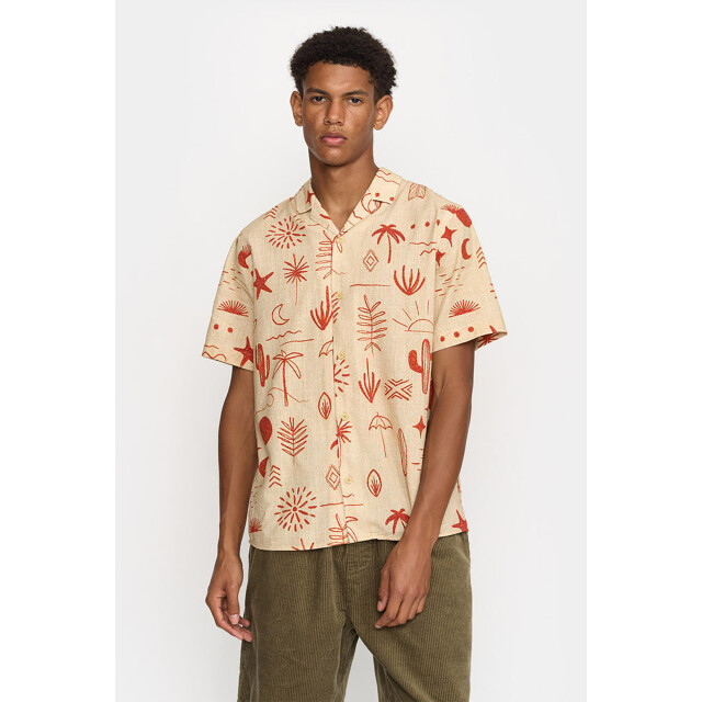 Revolution Short sleeved cuban shirt red 3169 Cuban-Red large