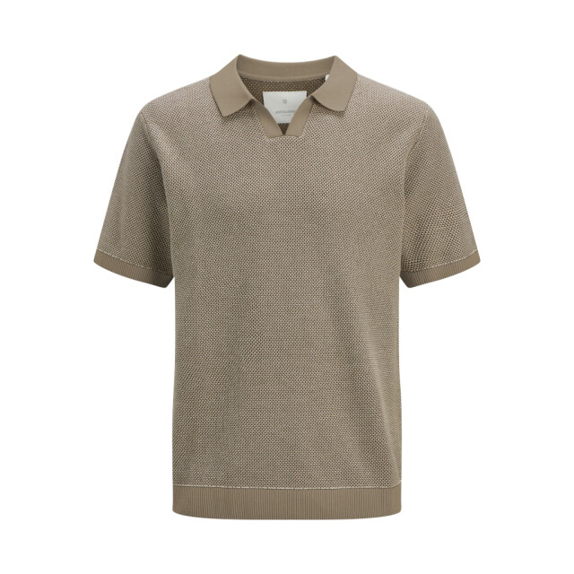 Jack & Jones jprcceaston knit split neck ss sn 12273012 rain drum 05311.840.0038 large