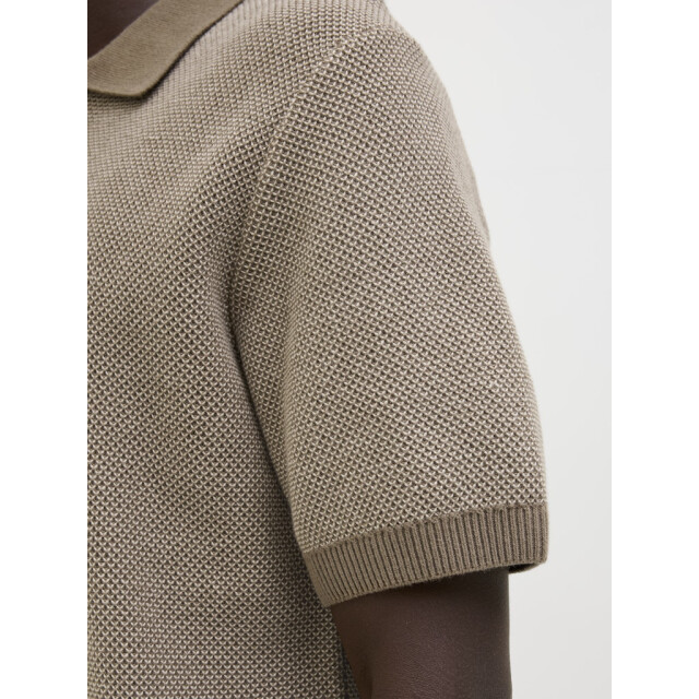 Jack & Jones jprcceaston knit split neck ss sn 12273012 rain drum 05311.840.0038 large