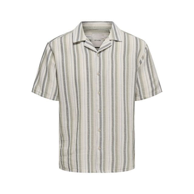 Only & Sons onstrev life reg stripe ss shirt no 22025659 seagrass 05632.369.0027 large