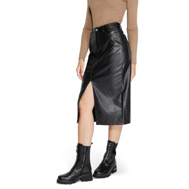 Only Rok dames Only Zwart Leerlook Rok large