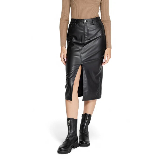 Only Rok dames Only Zwart Leerlook Rok large