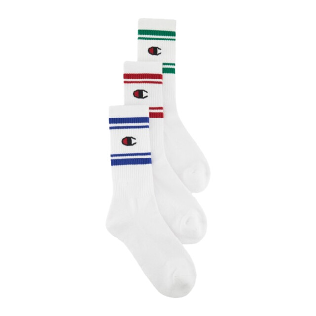 Champion Uniseks adult u20081 crew sokken (pack of 3) UTMR637_whitemulticoloured large
