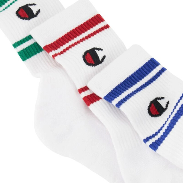 Champion Uniseks adult u20081 crew sokken (pack of 3) UTMR637_whitemulticoloured large