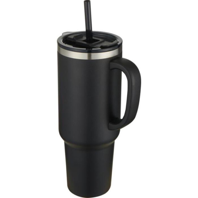 Generic Surplus Sydney vacuum geïsoleerde 1200ml mok met rietje UTPF4479_solidblack large