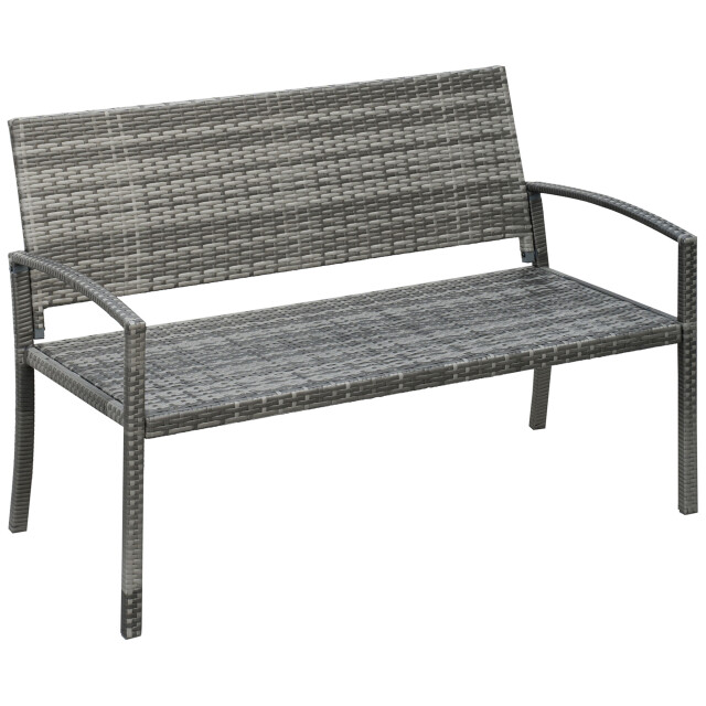 4goodz Outsunny polyrotan 2-zits tuinbank staal 3170179 large
