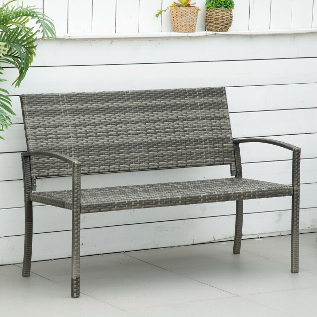 4goodz Outsunny polyrotan 2-zits tuinbank staal 3170179 large