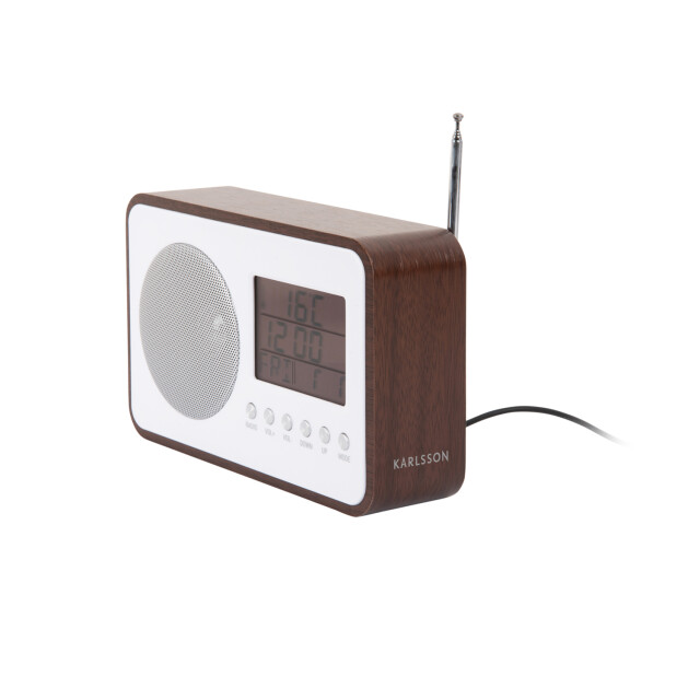Karlsson wekker fm radio donker hout 3064797 large