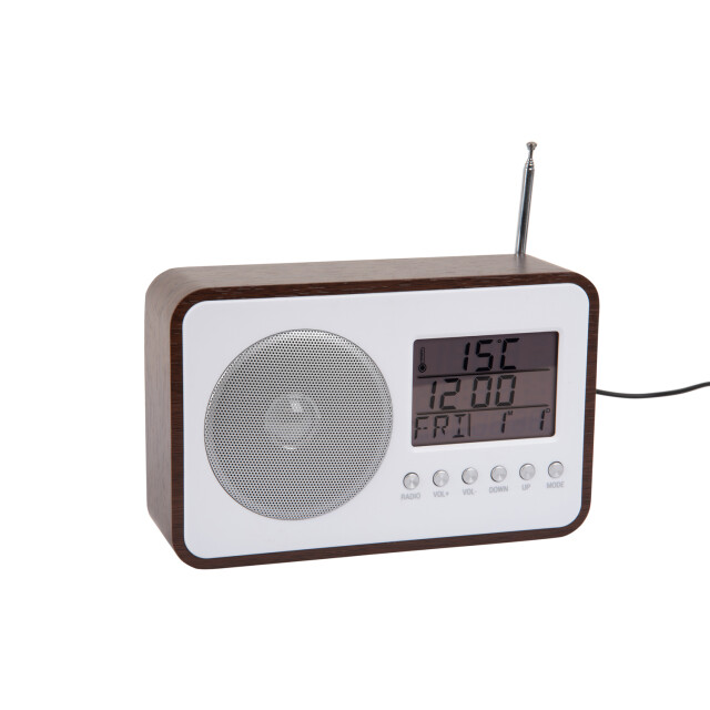 Karlsson wekker fm radio donker hout 3064797 large