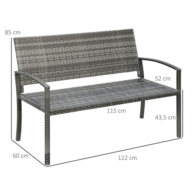 4goodz Outsunny polyrotan 2-zits tuinbank staal 3170179 large