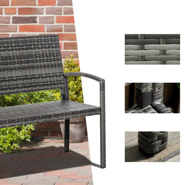 4goodz Outsunny polyrotan 2-zits tuinbank staal 3170179 large