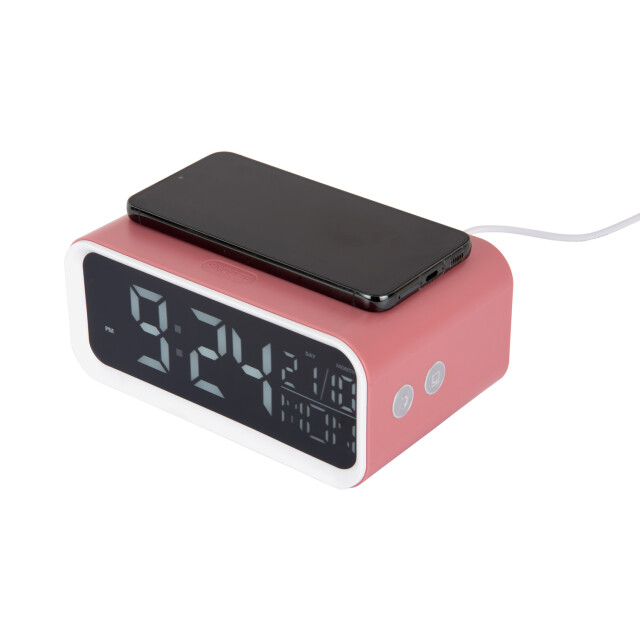 Karlsson wekker chunky led w. phone charger rose tan 3064842 large