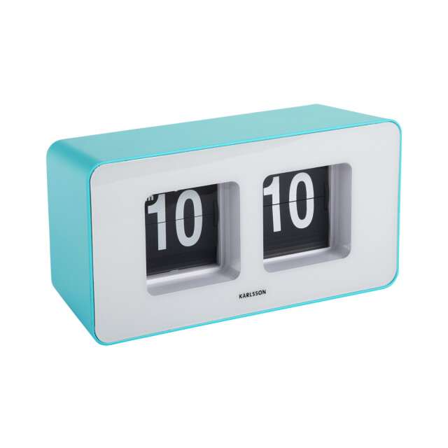 Karlsson wand/tafelklok funky flip turquoise blue 3062064 large