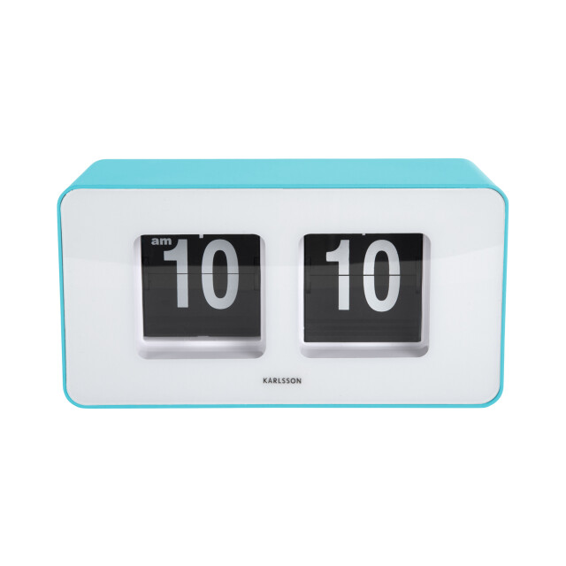 Karlsson wand/tafelklok funky flip turquoise blue 3062064 large