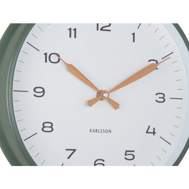 Karlsson wandklok modern factory jungle green & ochre yellow- Ø30cm 3062084 large